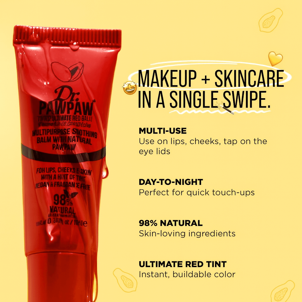 Dr. PawPaw Tinted Ultimate Red Multi-Purpose Balm - 10ml, Lip Balms