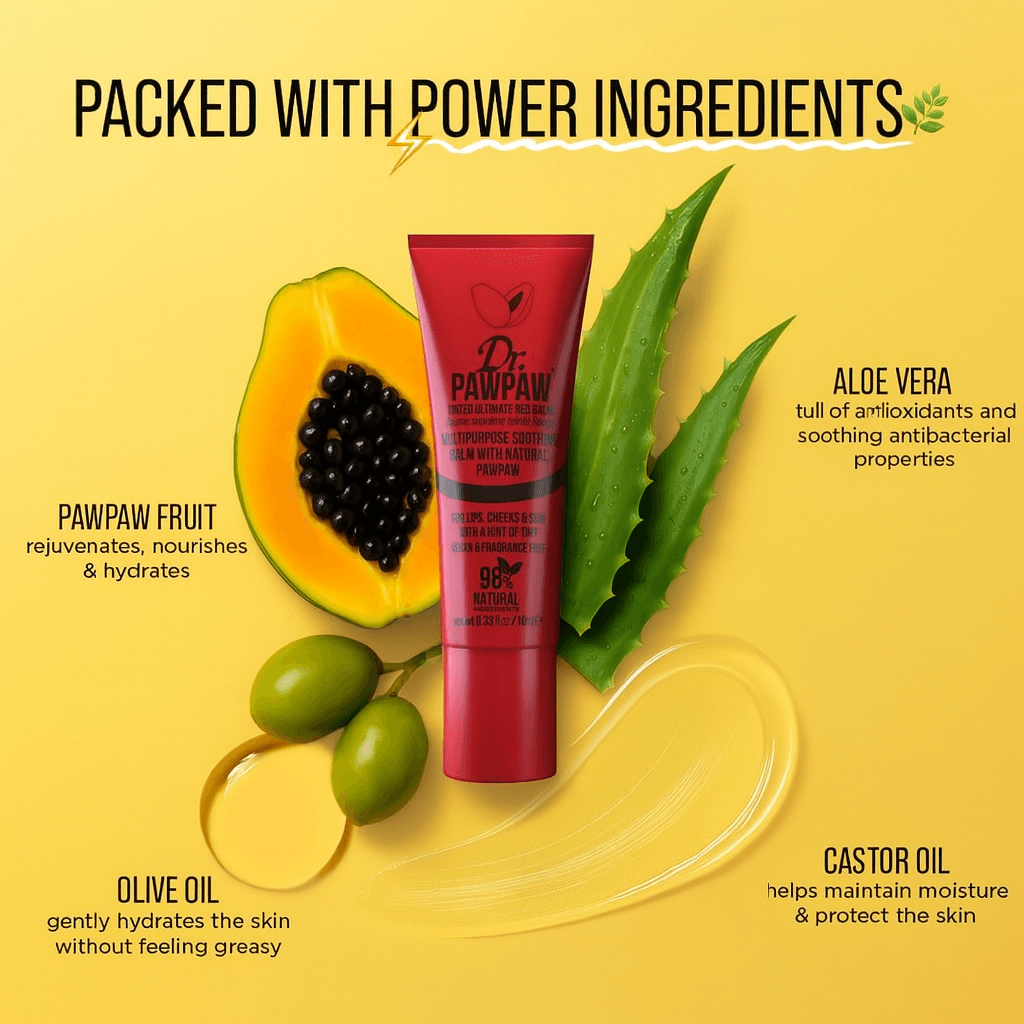 Dr. PawPaw Tinted Ultimate Red Multi-Purpose Balm - 10ml, Lip Balms