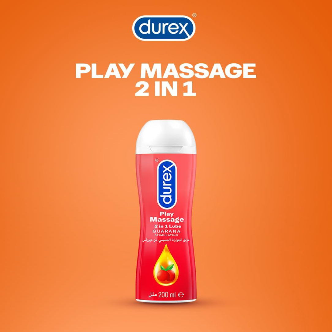 Durex Play Massage 2in1 Intimate Lubricant Guarana Gel - 200ml, Personal Lubricants