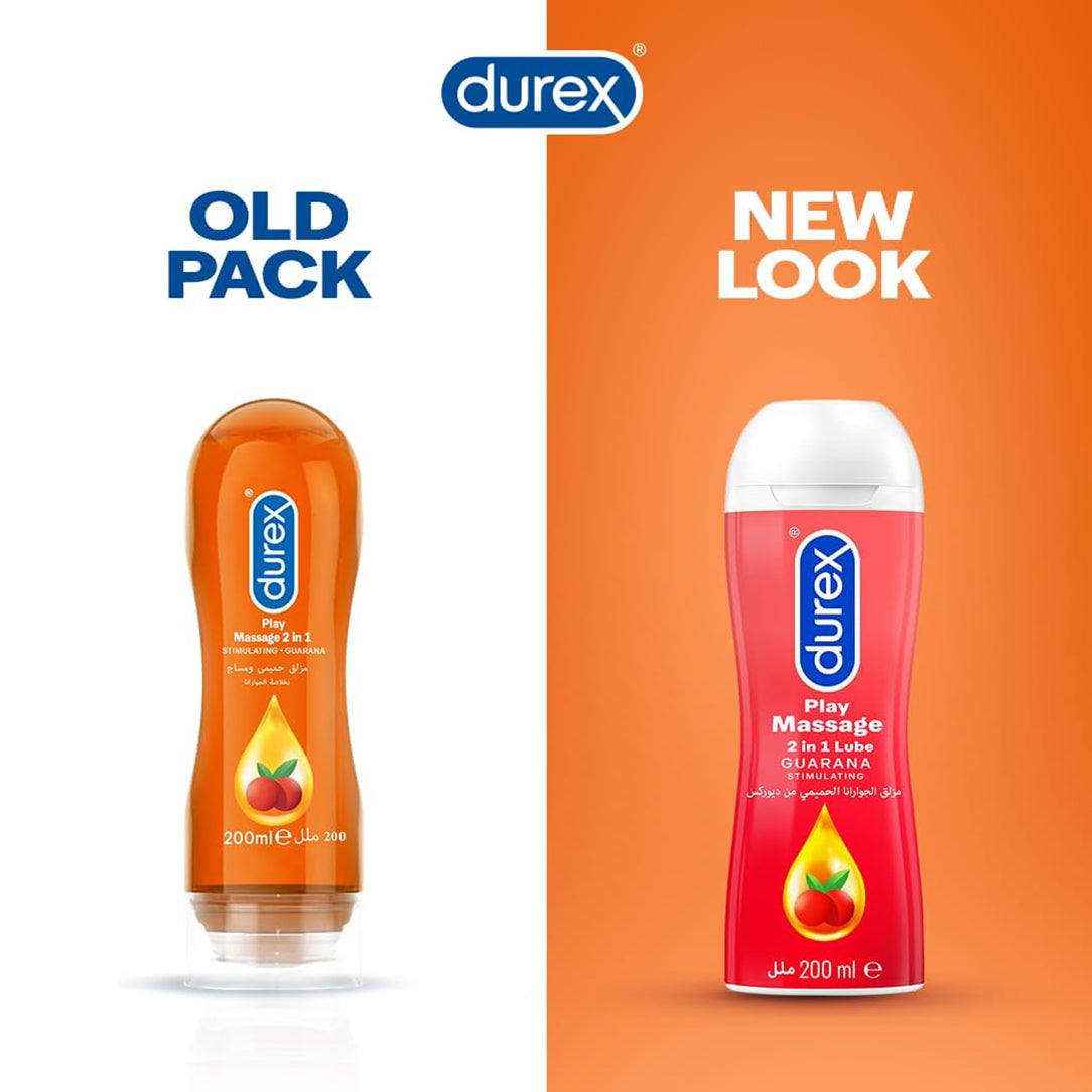Durex Play Massage 2in1 Intimate Lubricant Guarana Gel - 200ml, Personal Lubricants