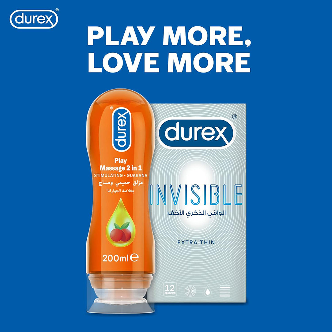 Durex Play Massage 2in1 Intimate Lubricant Guarana Gel - 200ml, Personal Lubricants
