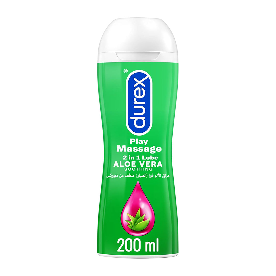 Durex Play Massage Lubricant 2in1 with Soothing Aloe Vera Gel - 200ml, Personal Lubricants