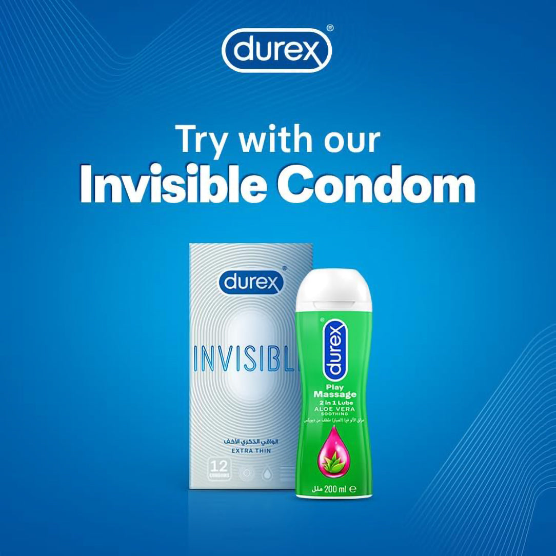 Durex Play Massage Lubricant 2in1 with Soothing Aloe Vera Gel - 200ml, Personal Lubricants