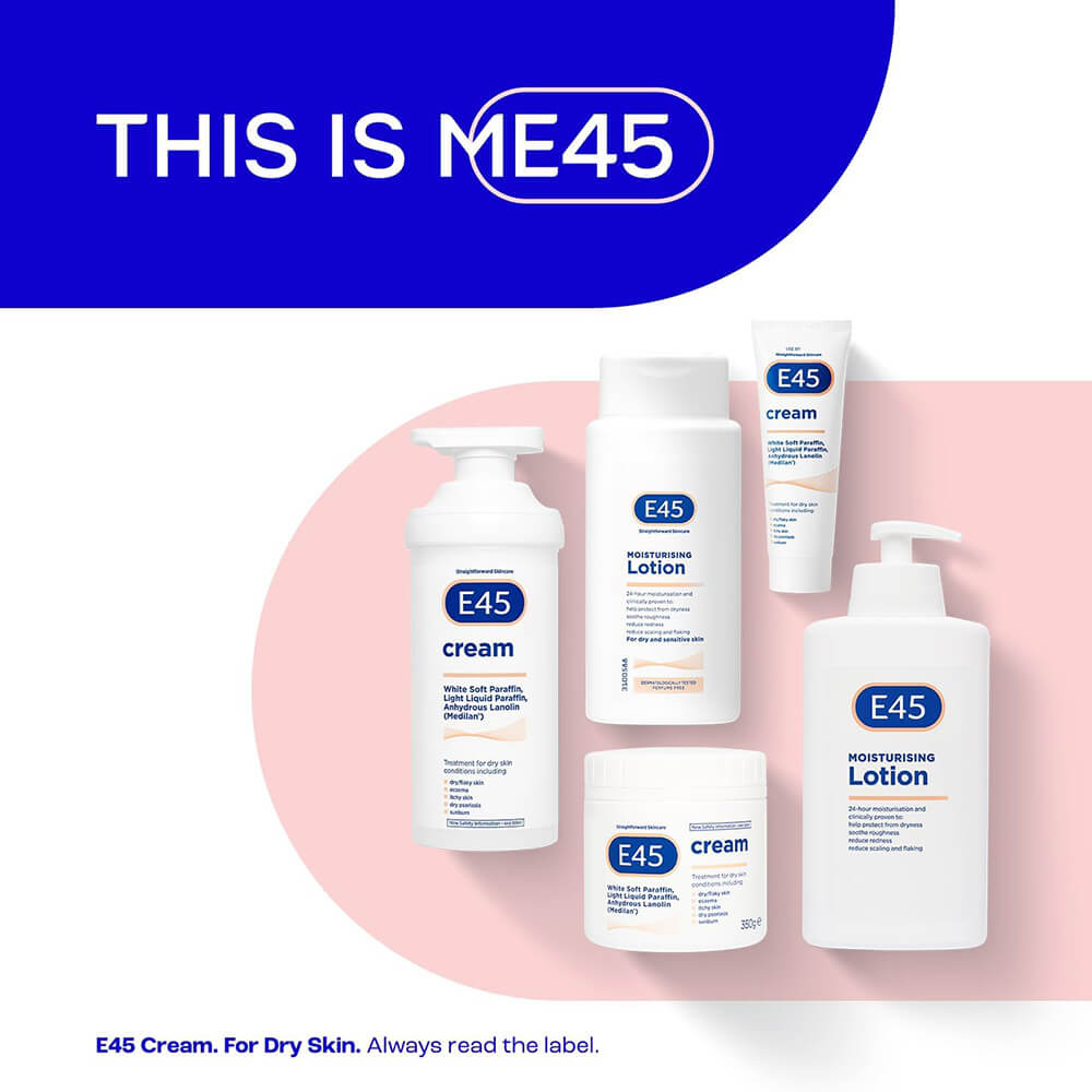 E45 moisturizing lotion – 200ml relief for flaky and itchy skin