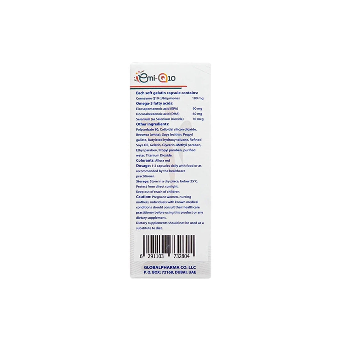 Emi-Q10 Coenzyme Q10 Capsules - 30 Capsules, Single Vitamins