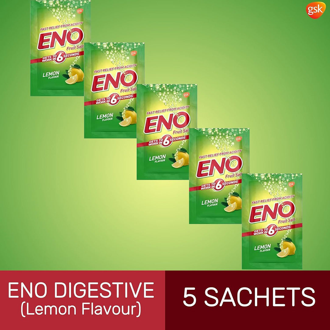 Eno Fruit Salt Lemon Sachets 5g - 10 Sachets, Digestive Supplements