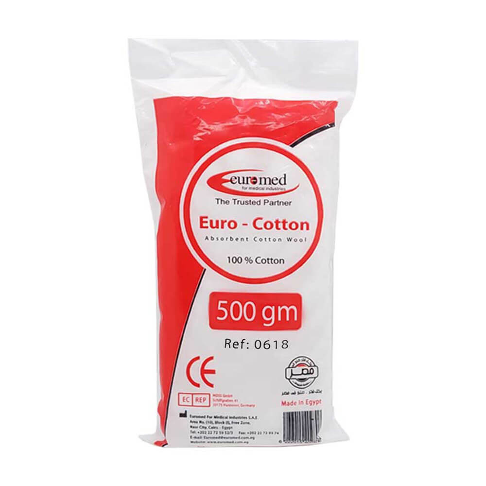 Euromed Absorbent Cotton Roll 500g – sterile medical use