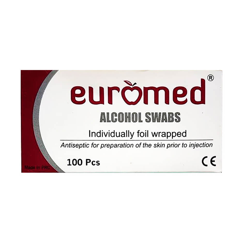 Euromed Alcohol Swabs – 200 sterile wipes pack