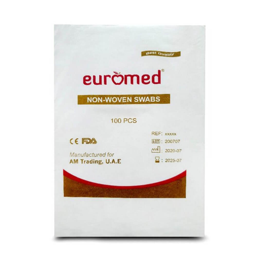 Euromed gauze swabs for first aid and clinical use – 5×5cm