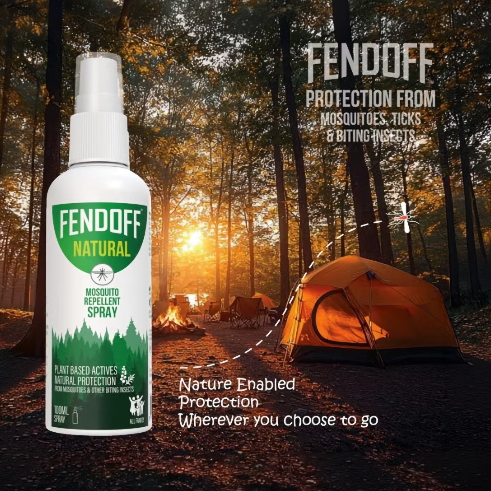 FENDOFF Natural Mosquito Repellent Spray - 100 ml, Household Insect Repellents