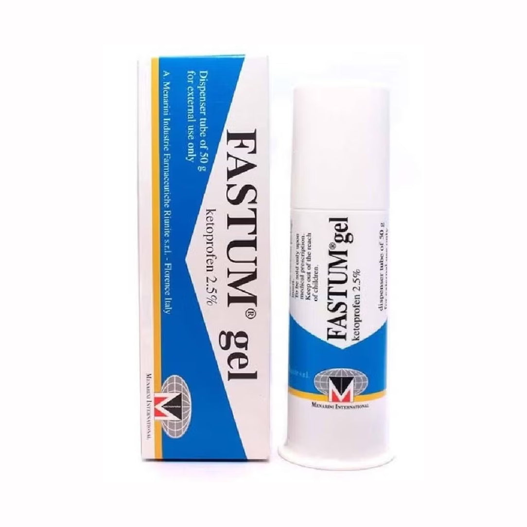 Fastum 2.5percent Pain Relief Gel 50g - Plastic Dispenser, Medicine & Drugs