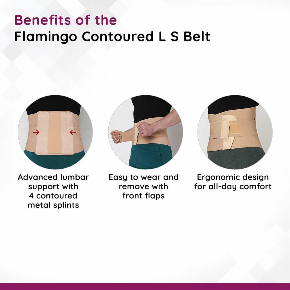 Flamingo Contoured Lumbar Sacro Belt - Large, Back Braces