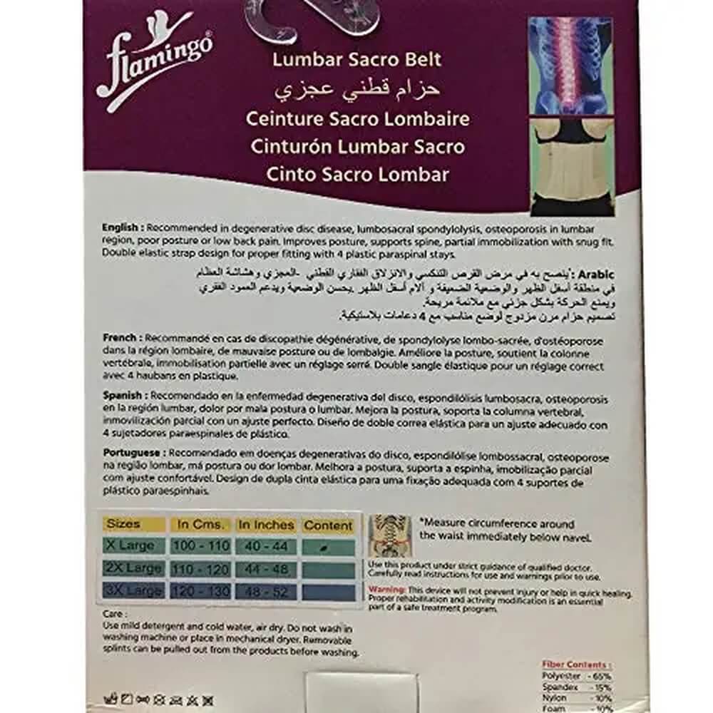 Flamingo Lumbar Sacro Belt – X-Large, Back Braces