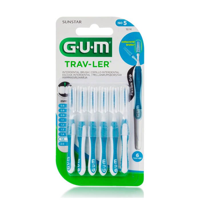 GUM Butler Trav-Ler Interdental Brush 1.6mm - 1614M6, Interdental Brushes