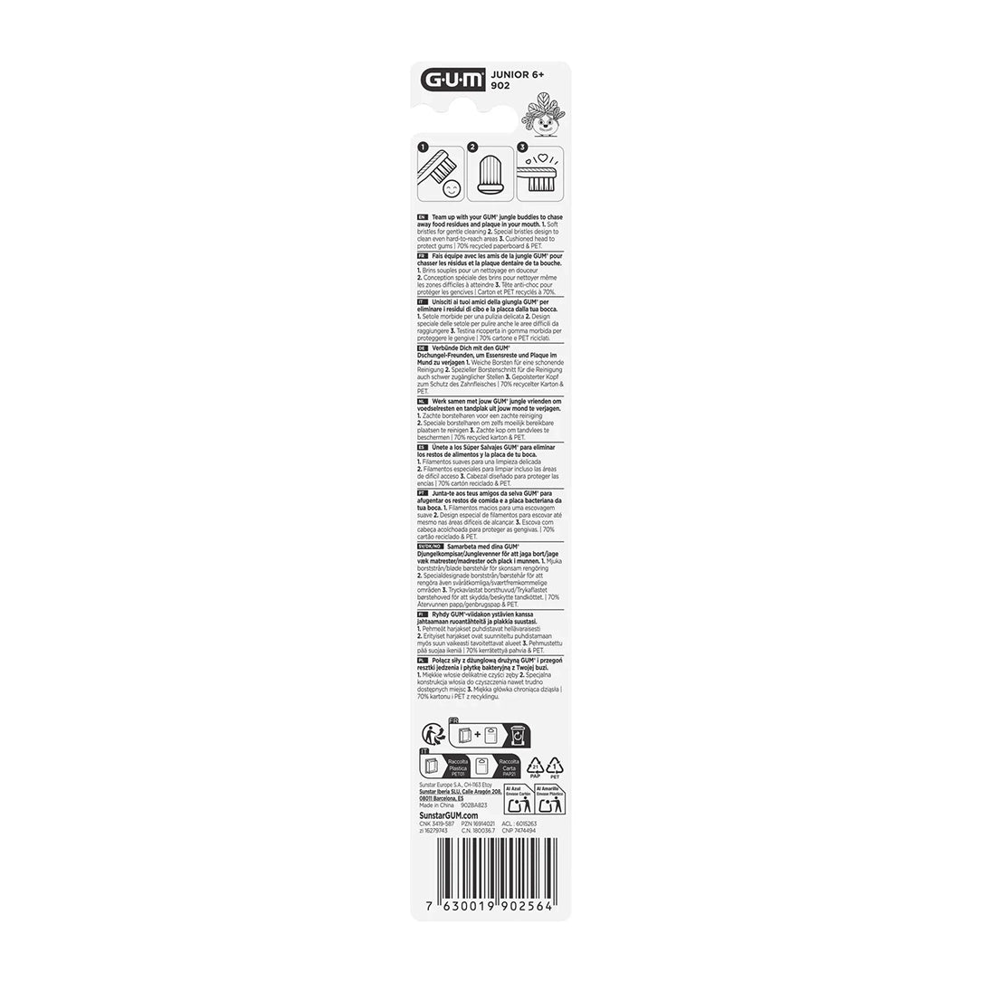 GUM Junior Monster Toothbrush 6+ Years - Soft (902), Manual Toothbrushes