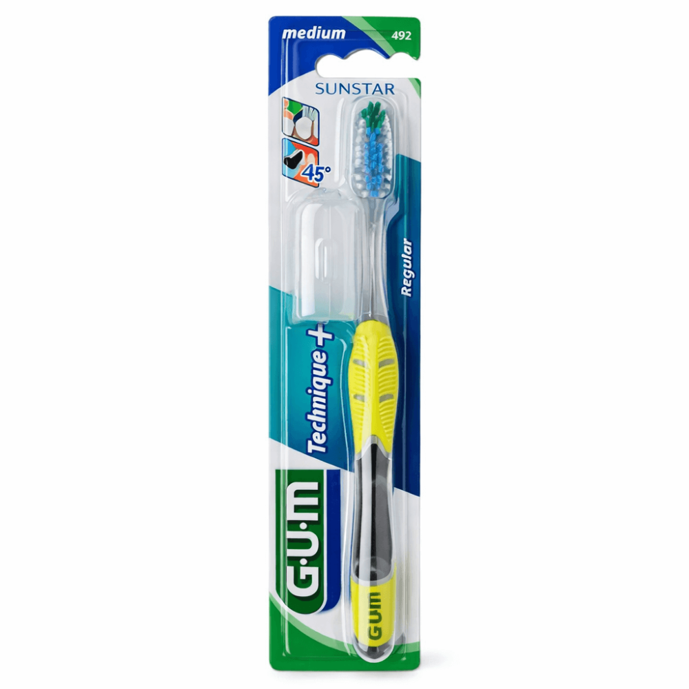 GUM Technique+ Medium Toothbrush - 492ME, Manual Toothbrushes