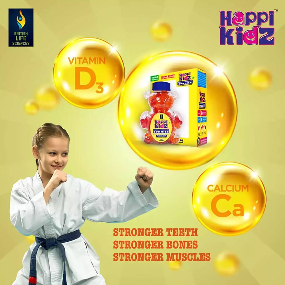 Happi Kidz Calcium + Vitamin D Gummies 30s, Minerals