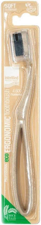 Intermed Eco Ergonomic Soft Toothbrush with Rice Husk Handle, Manual Toothbrushes