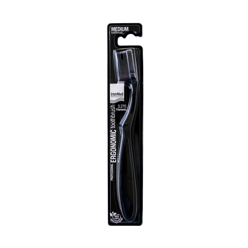 Intermed Professional Ergonomic Toothbrush - Black, Manual Toothbrushes