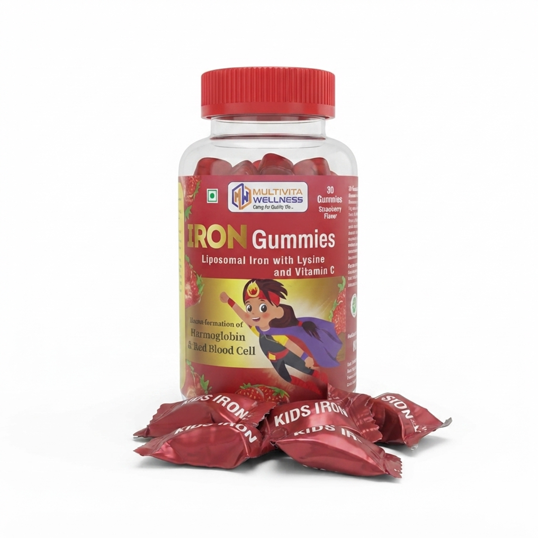 Iron Gummies – Daily Supplement with Lysine and Vitamin C, Iron