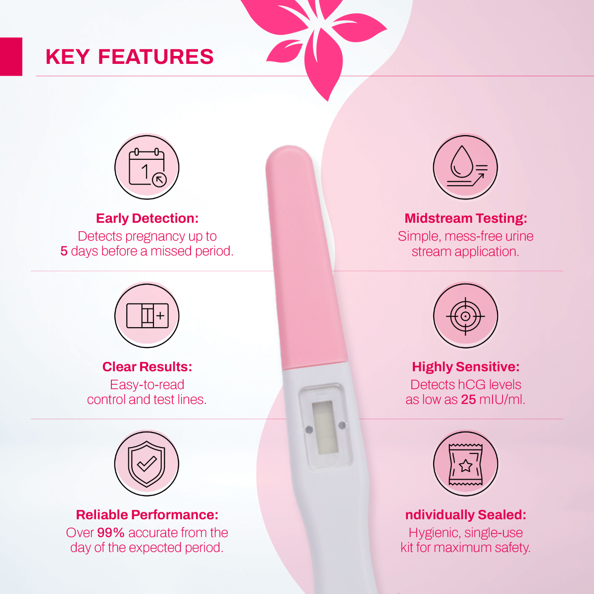 Jovel HCG One Step Pregnancy Test Midstream - 1 Test