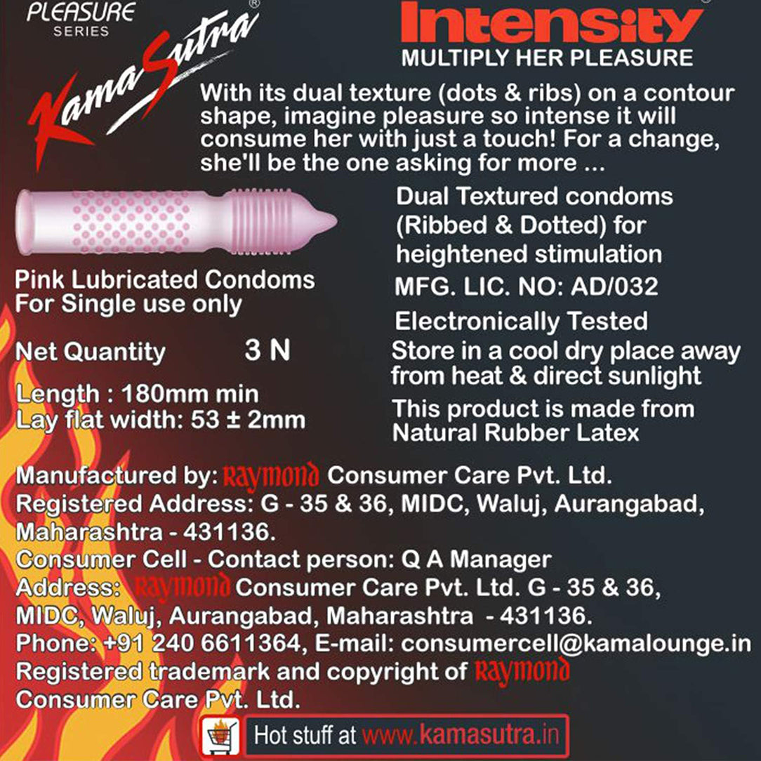 KamaSutra Intensity Condoms - Pack of 3, Condoms
