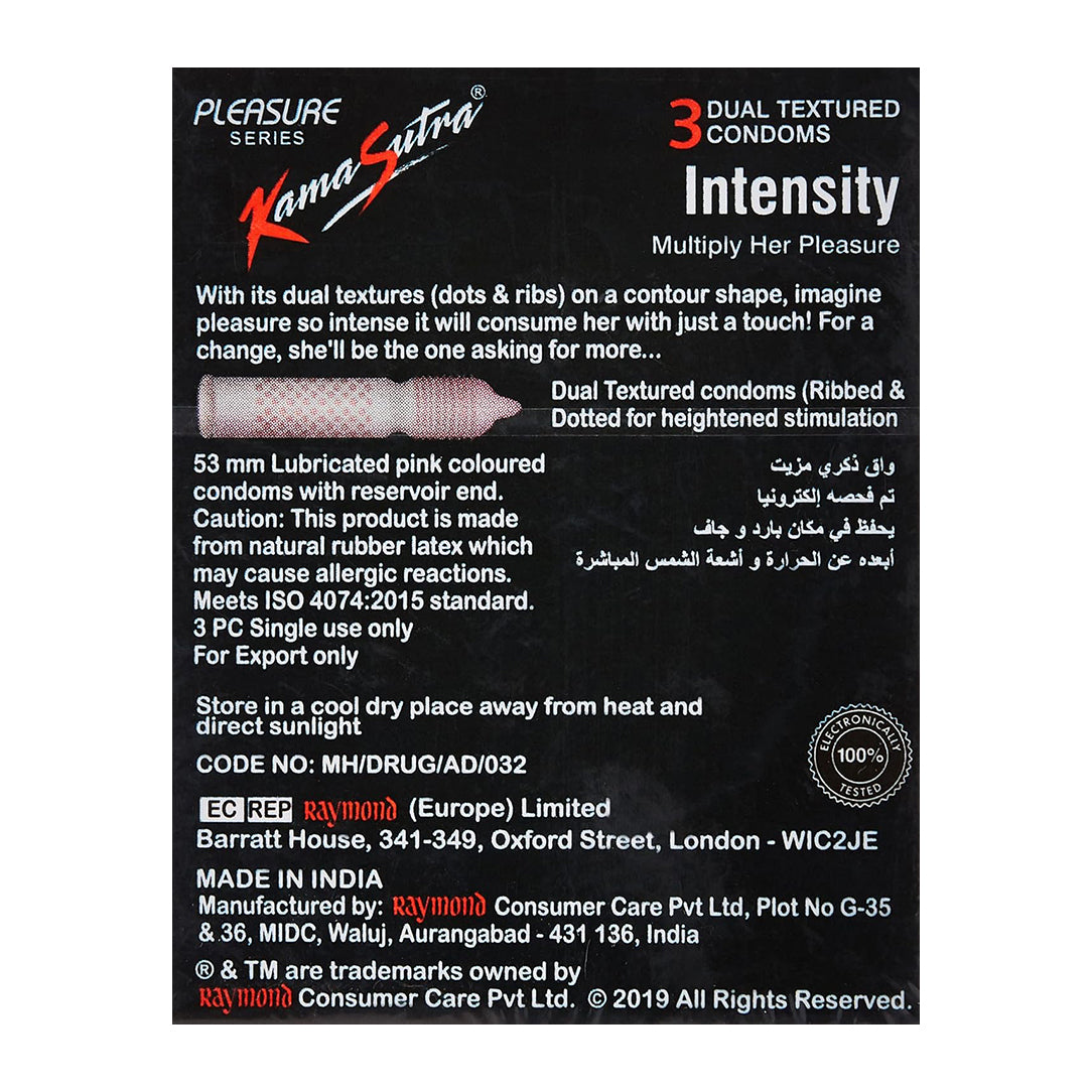 KamaSutra Intensity Condoms - Pack of 3, Condoms