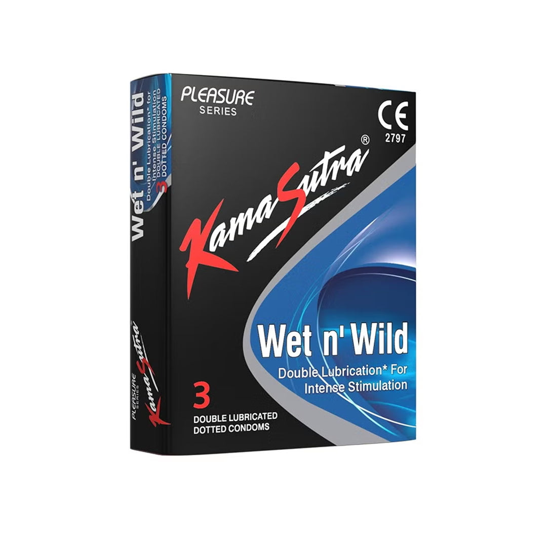 KamaSutra Wet N Wild Condoms – Pack of 3, Condoms