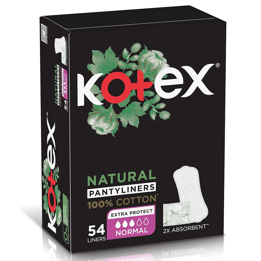 Kotex Natural Daily Panty Liners Normal - Pack of 54, Panty Liners