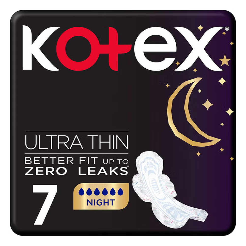 Kotex Ultrathin Night Pads with Wings - Pack of 7, Overnight Pads & Protectors