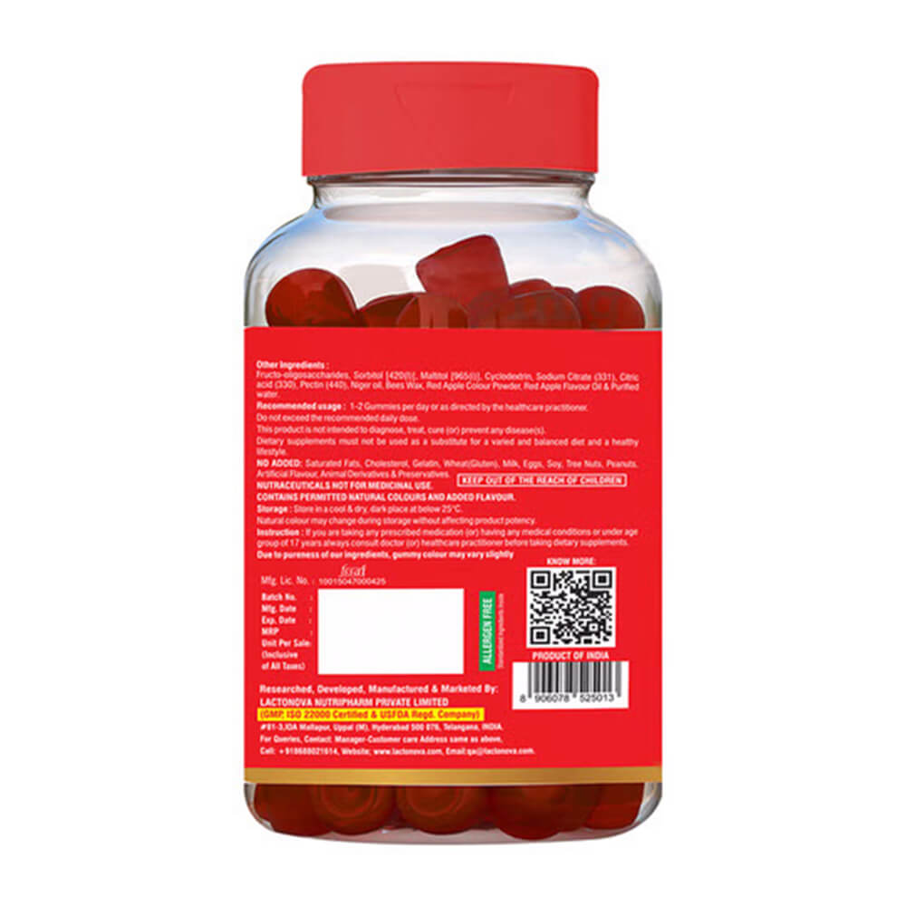 LACTONOVA HAPPI GUMMIES APPLE CIDER VINEGAR | 30 GUMMIES,Digestive Supplements