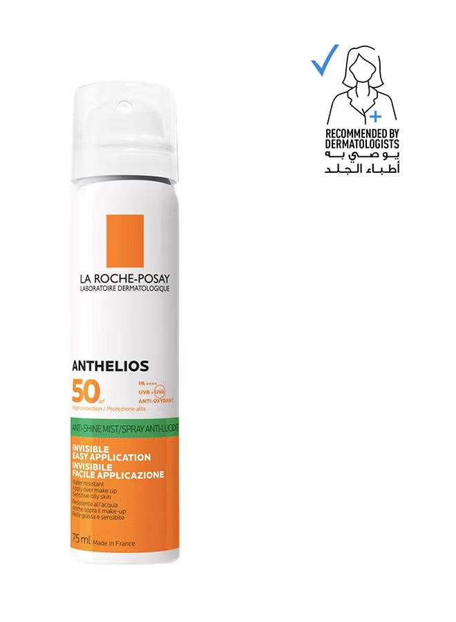 La Roche-Posay Anthelios Anti-Shine Invisible Face Sunscreen SPF 50+ - 75ml, Sunscreen