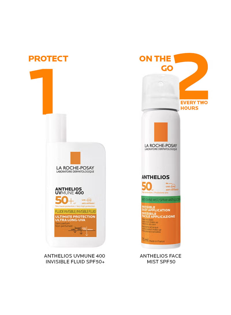 La Roche-Posay Anthelios Anti-Shine Invisible Face Sunscreen SPF 50+ - 75ml, Sunscreen