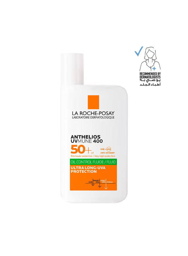 La Roche-Posay Anthelios UVMune 400 SPF 50+ Oil Control Invisible Fluid Sunscreen - 50ml, Sunscreen