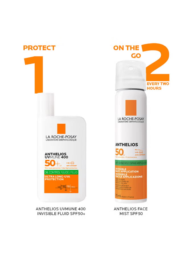 La Roche-Posay Anthelios UVMune 400 SPF 50+ Oil Control Invisible Fluid Sunscreen - 50ml, Sunscreen