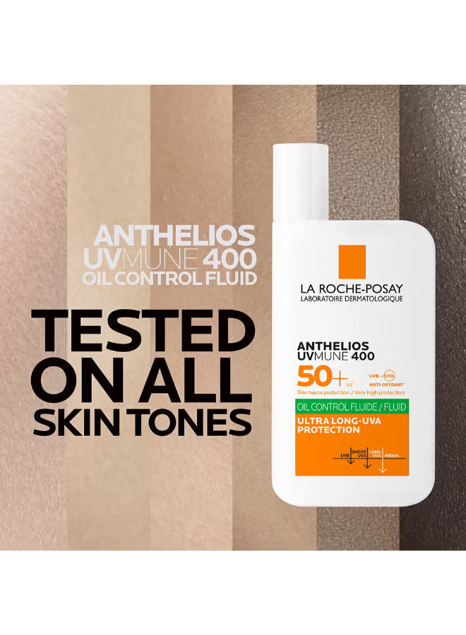 La Roche-Posay Anthelios UVMune 400 SPF 50+ Oil Control Invisible Fluid Sunscreen - 50ml, Sunscreen