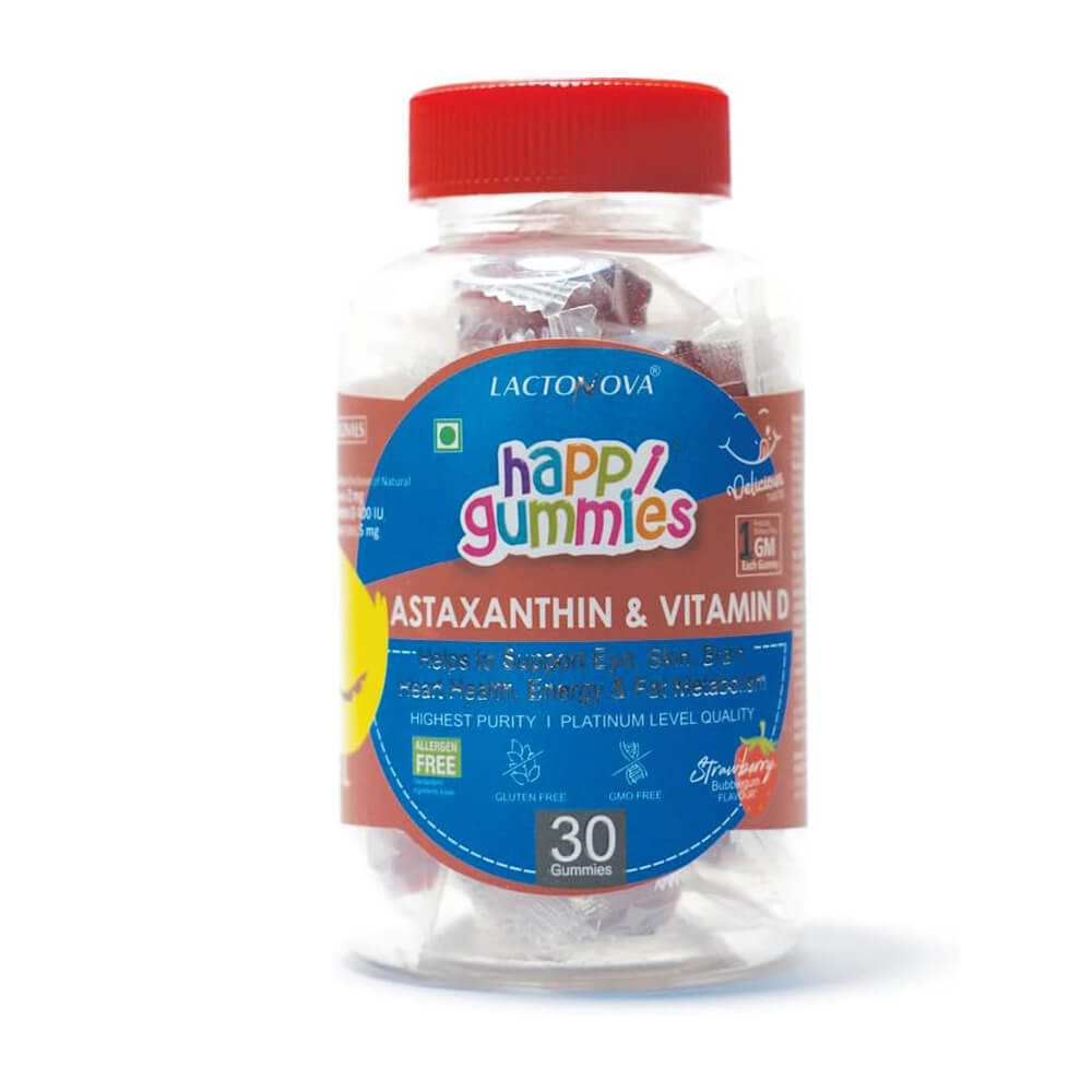 Lactonova Happi Gummies Astaxanthin + Vitamin D – 30s,Single Vitamins