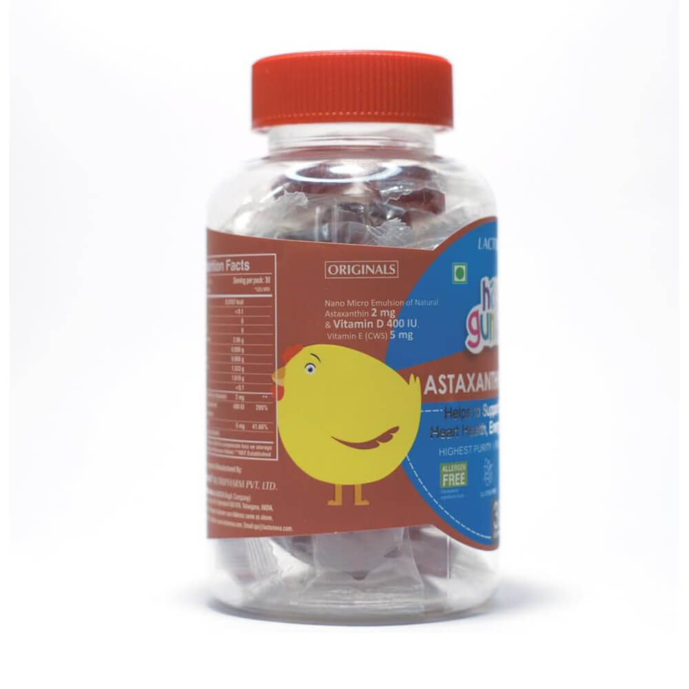 Lactonova Happi Gummies Astaxanthin + Vitamin D – 30s,Single Vitamins