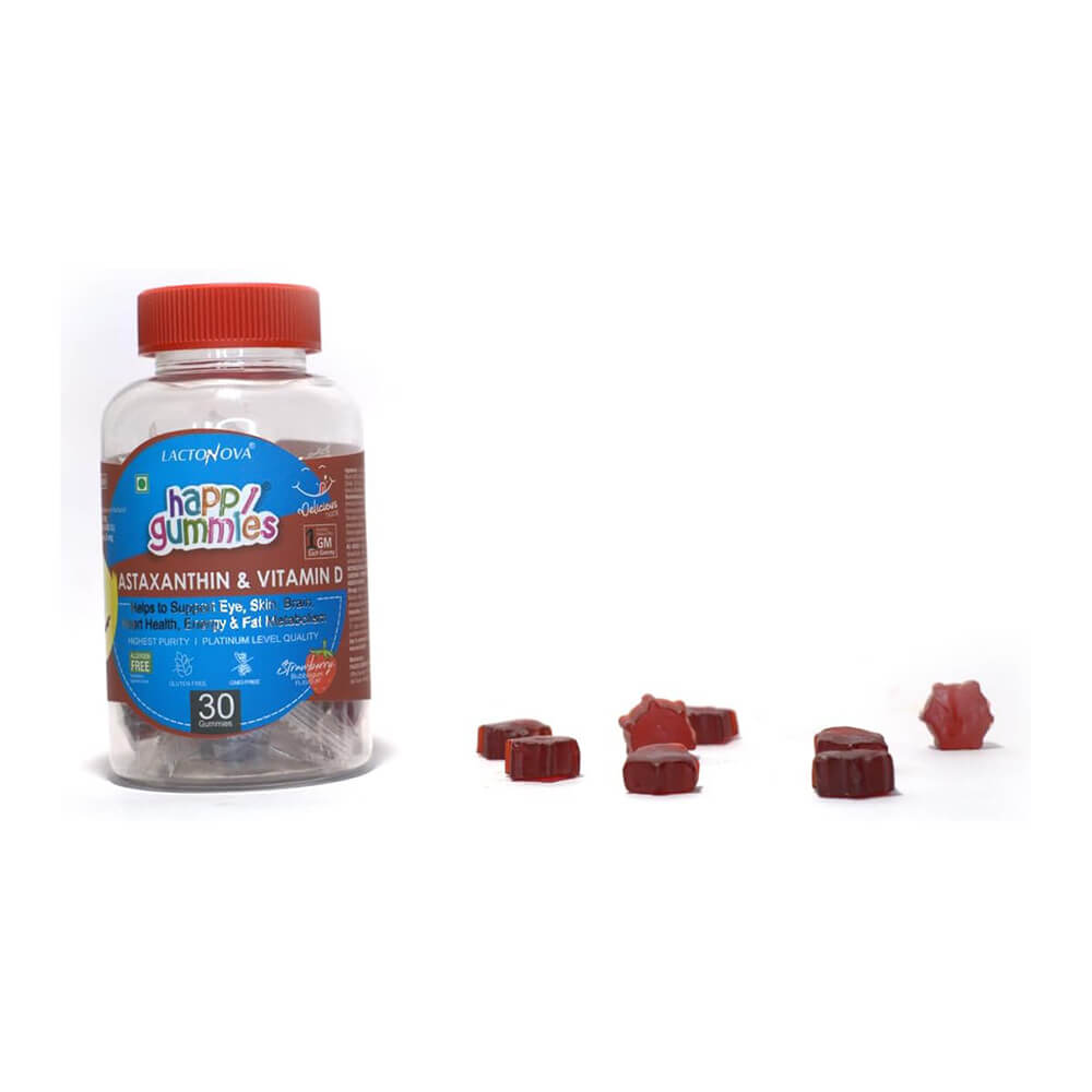 Lactonova Happi Gummies Astaxanthin + Vitamin D – 30s,Single Vitamins