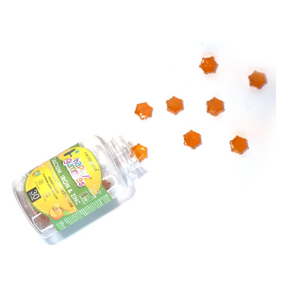 Happi 30 gummies – calcium, iron, and zinc for strong bones & immunity