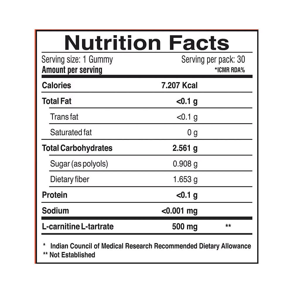 Lactonova Happi Gummies L-Carnitine & L-Tartrate – 30’s, Amino Acids