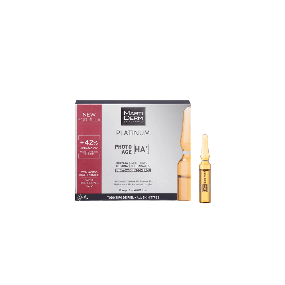 MartiDerm Platinum Photo-Age HA+ Vitamin C 15% Ampoules - 10 Ampoules, Face Serums
