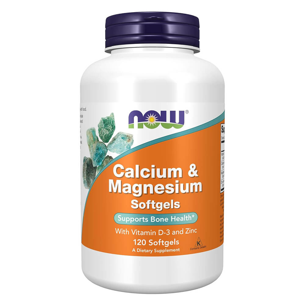 NOW Calcium Magnesium D & Zinc – 120 capsules for bone support