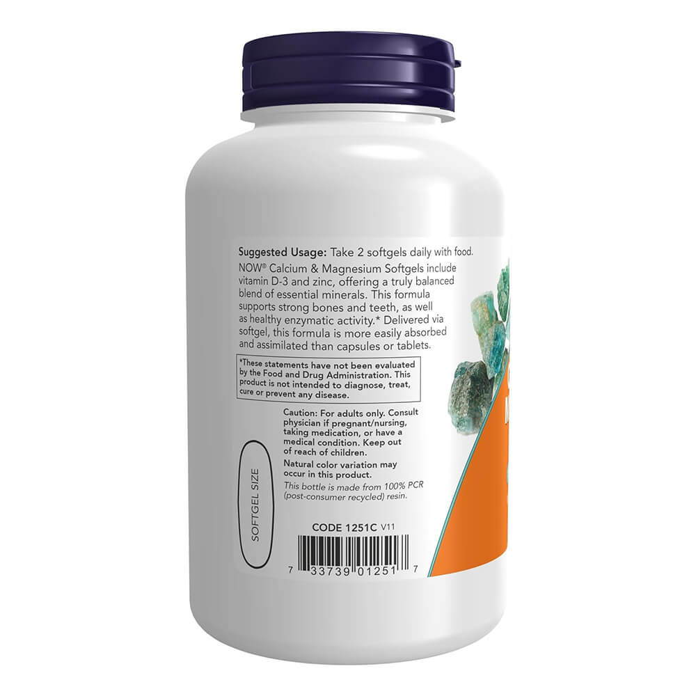NOW Calcium Magnesium D & Zinc – 120 Caps, Minerals