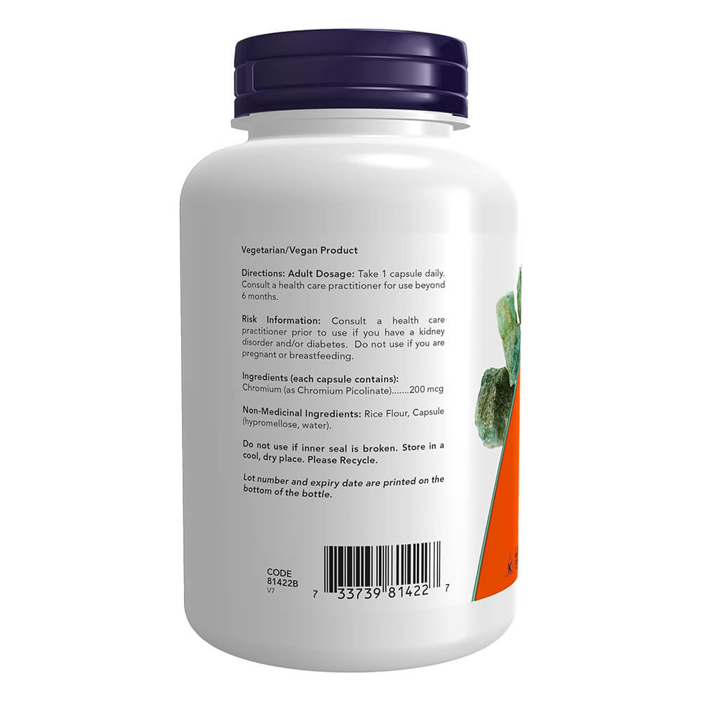 NOW Chromium Picolinate 200mcg – 250 capsules for metabolism support