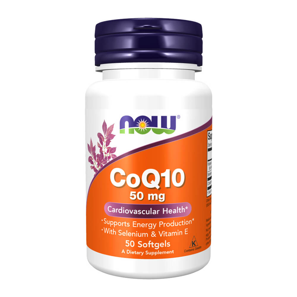 NOW CoQ10 + Selenium + Vitamin E – 50 capsules for heart health