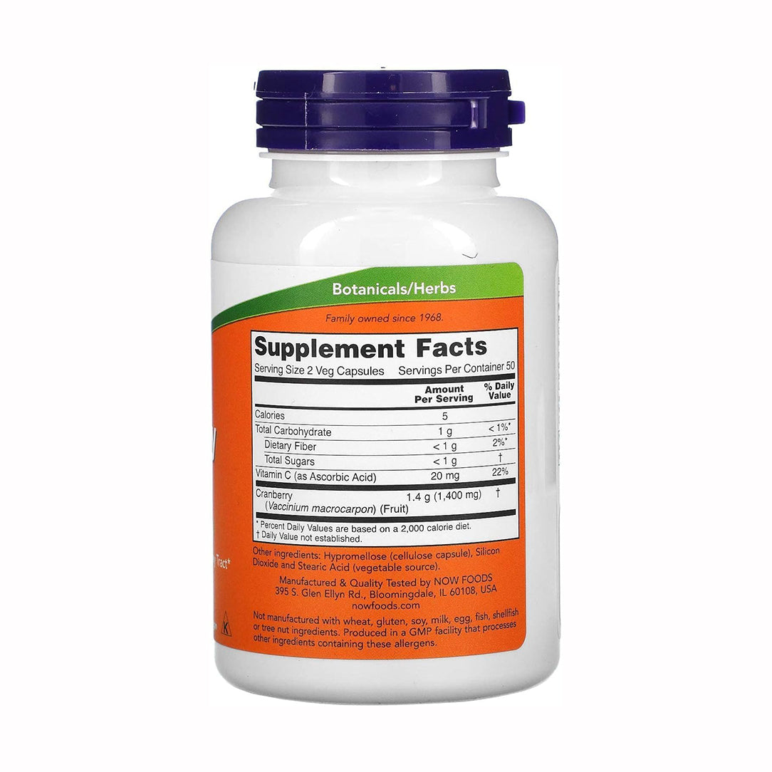 NOW Cranberry 700 mg - 100 Veg Capsules, Supplements