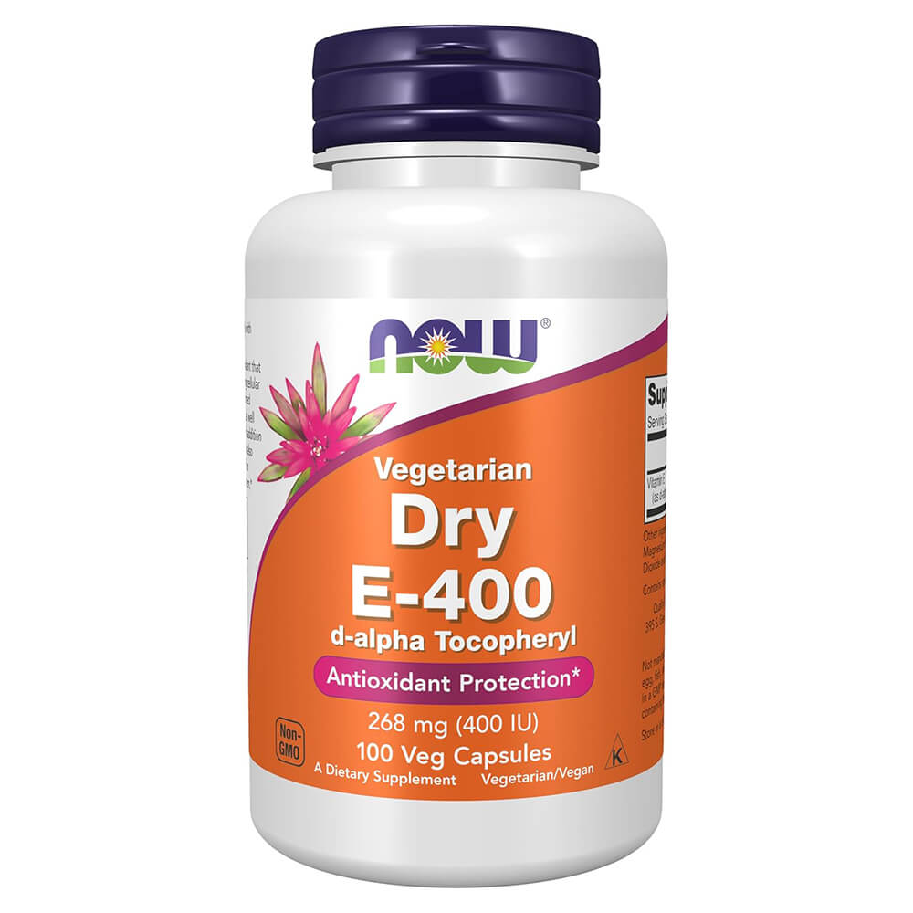 NOW Dry E-400 IU – 100 capsules of vitamin E antioxidant support