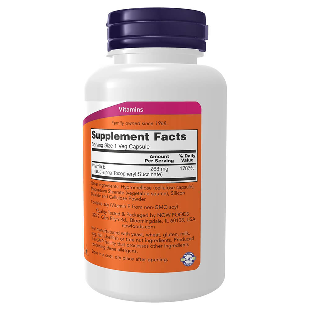 NOW Vitamin E 400 IU – dry form 100 capsules for immune & skin health