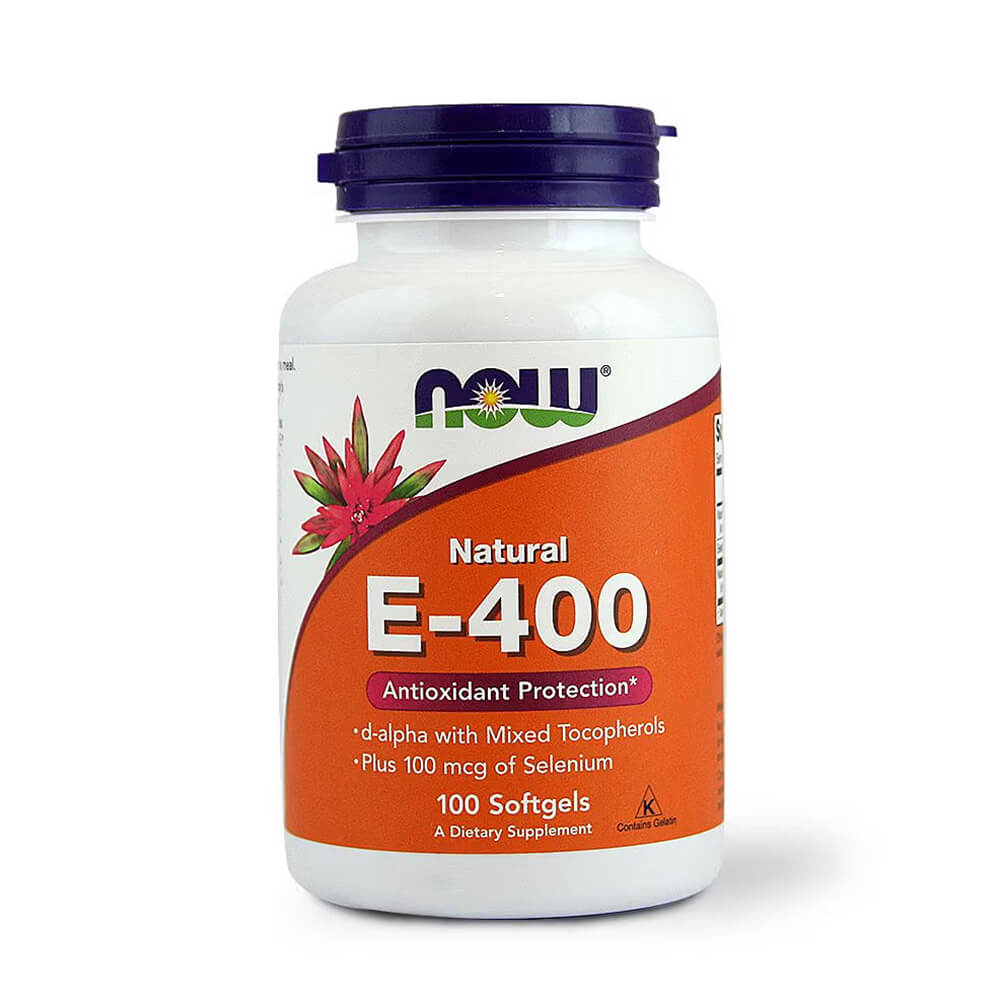 NOW E-400 IU + Selenium – 100 Softgels, Single Vitamins
